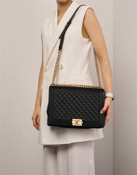 chanel grained calfskin boy bag|small black quilted Chanel bag.